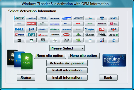 Windows 7 loader slic activation oem information free download free